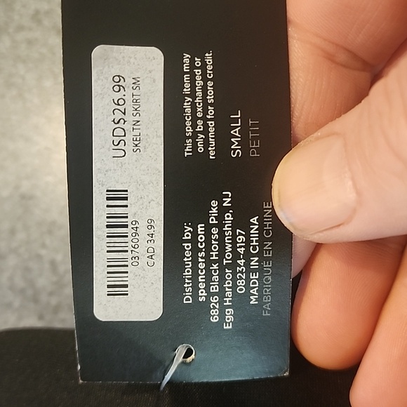 BodyRage by Spencer's Skeleton Skirt nwt size small petite - Picture 5 of 5